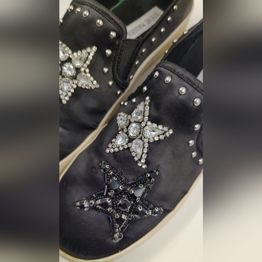 Steve Madden Rhinestone Bead Star Embellished Slip-On Sneakers Sz 9 - Picture 10 of 16